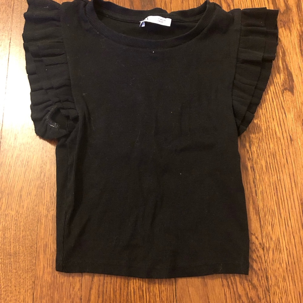 Zara Black Short Sleeve Tees Casual Collection